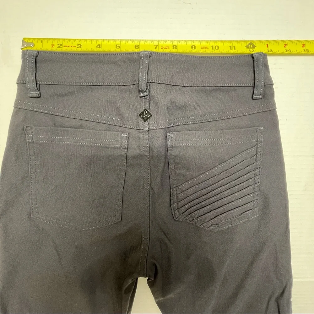 Prana Brenna Pants Skinny Ribbed Moto Skinny Jeans Gray Sz 0